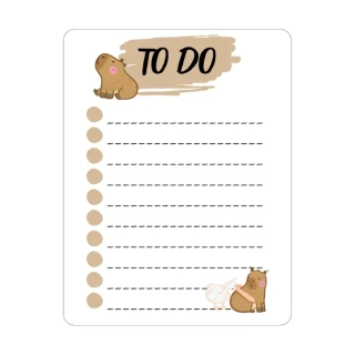 Velká samolepka do diáře/notesu - úkoly TO DO - capybara